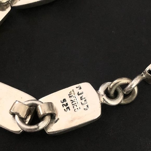 TAXCO Sterling Silver Tigers Eye Link Bracelet - Picture 6 of 7